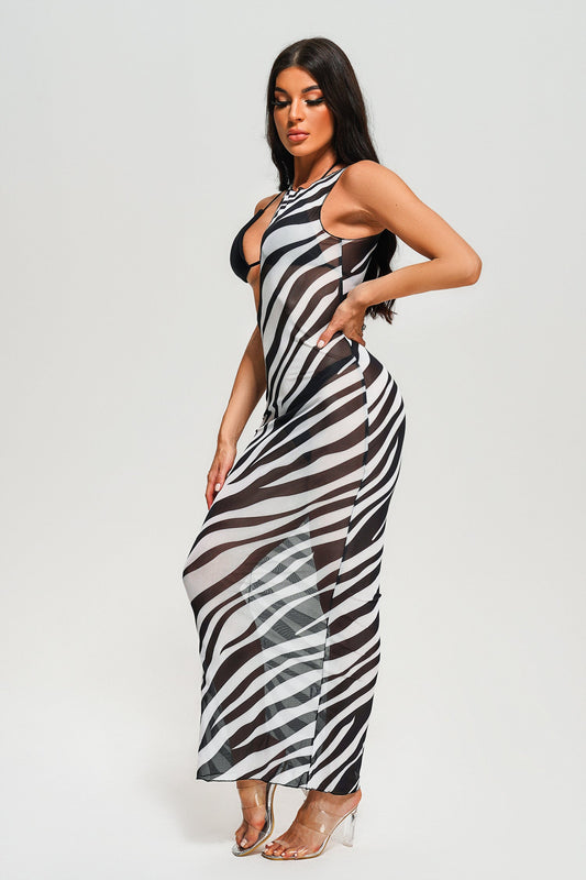 Ava Zebra Maxi Beach Cover