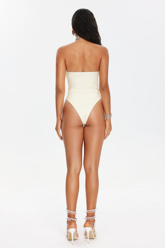 Ivory Flower Cut Out  Swimsuit