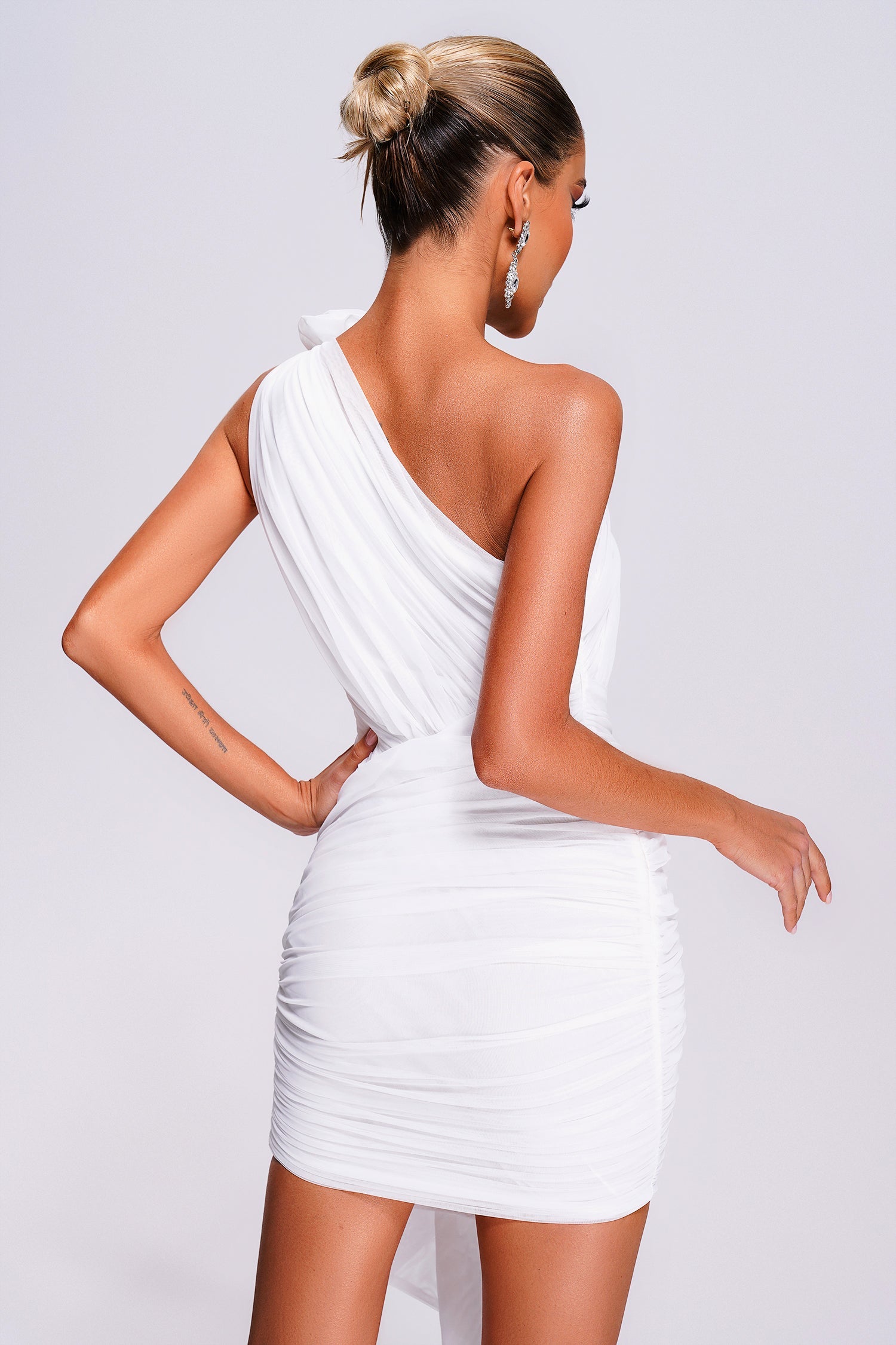 Margaret Mesh Mini Dress - White