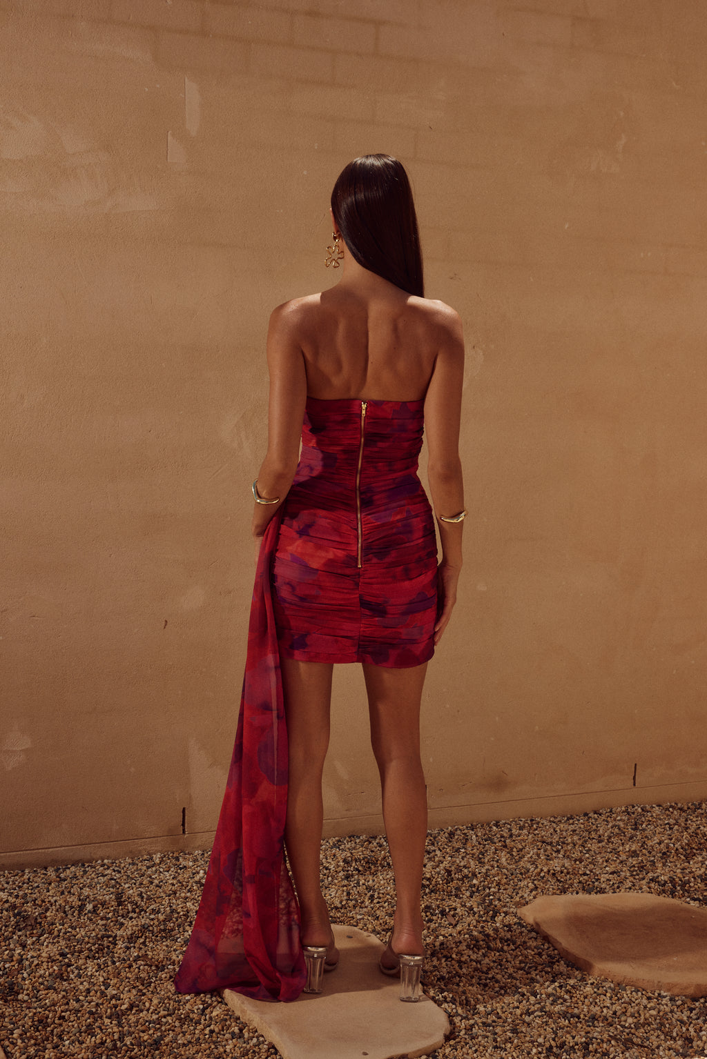 NIGHT LOVER DRESS  - SANGRIA PRINT