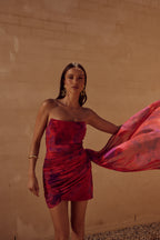 NIGHT LOVER DRESS  - SANGRIA PRINT