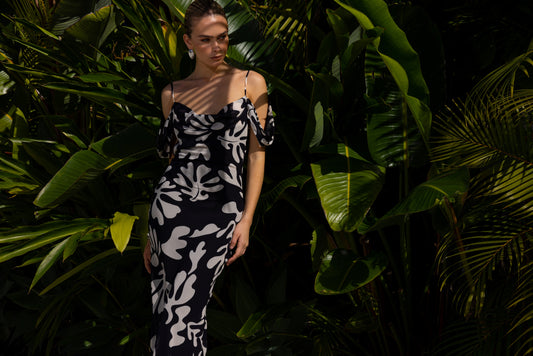 NUOVO MAXI DRESS - BLACK BOTANICA