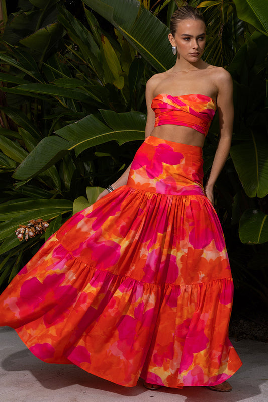 AYLA MAXI SKIRT - ORALIE ORANGE